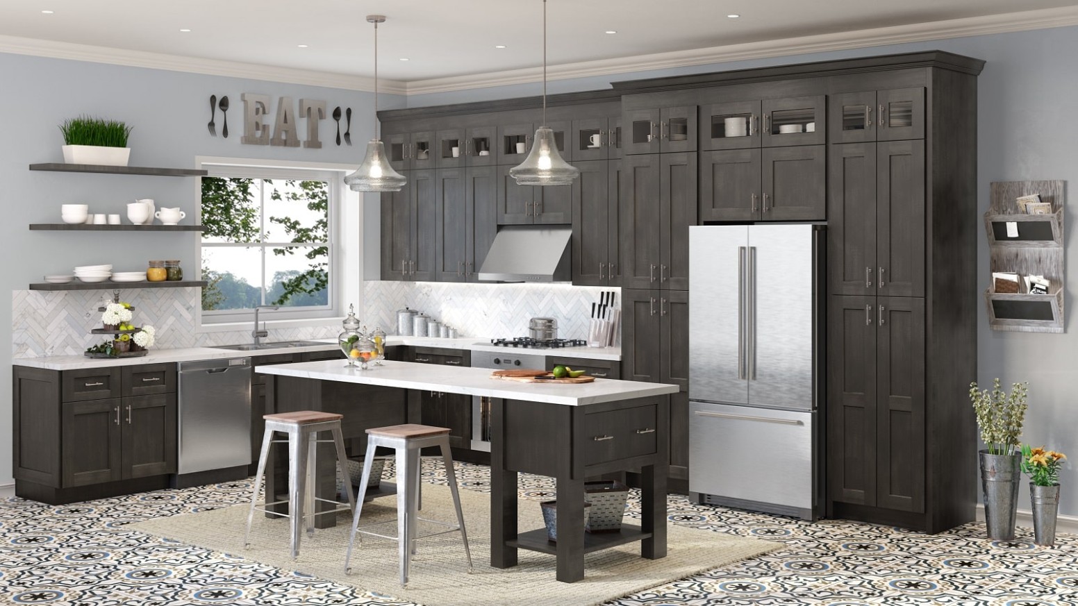 Charcoal Grey Shaker - Ready To Assemble Kitchen Cabinets - The