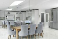 Grey, white and Oak kitchen  Open plan kitchen living room, Open