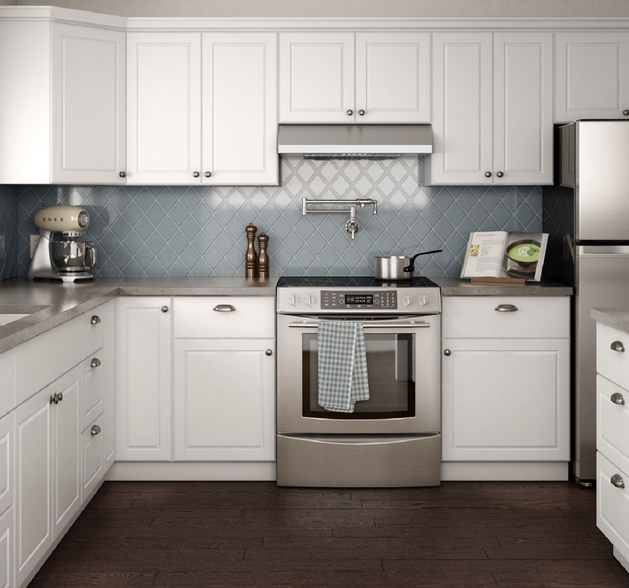 Madison Base Cabinets in Warm White – Kitchen – The Home Depot